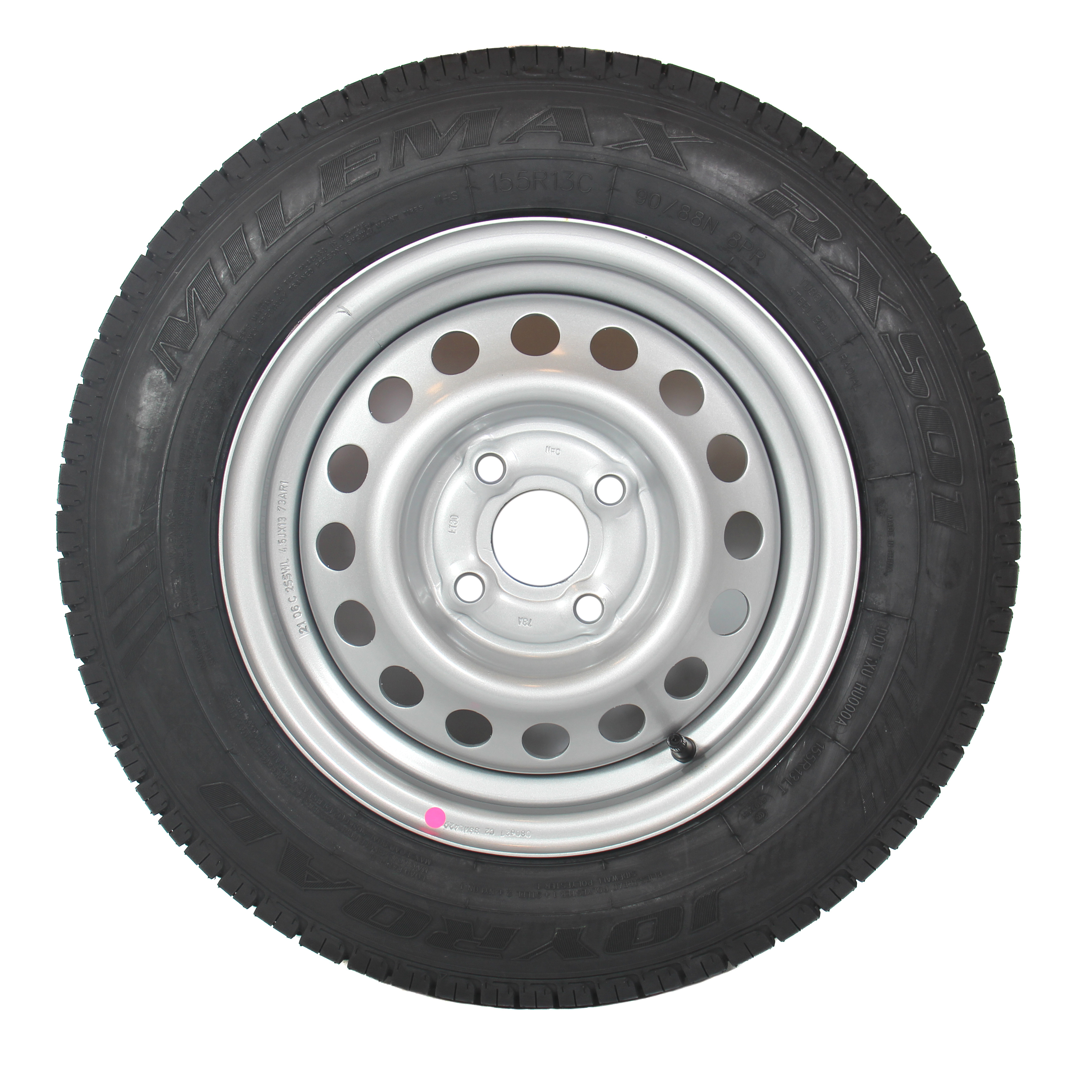 TRAILERHJUL 13" FÆLG MED DÆK 600 KG 155/80R13C 4X100