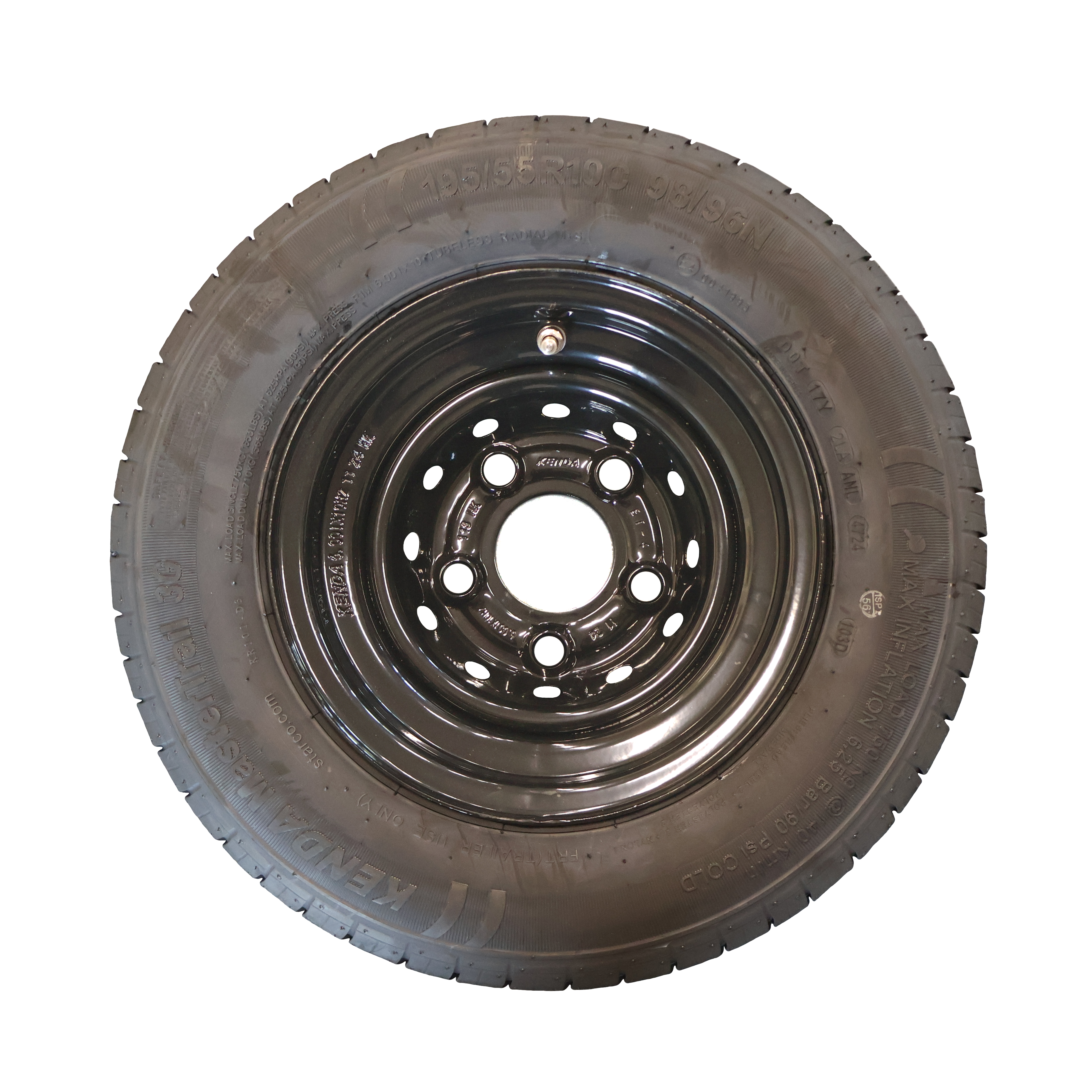 TRAILERHJUL 195/55R10C 5x112 HUL FÆLG 750KG - SORT FÆLG