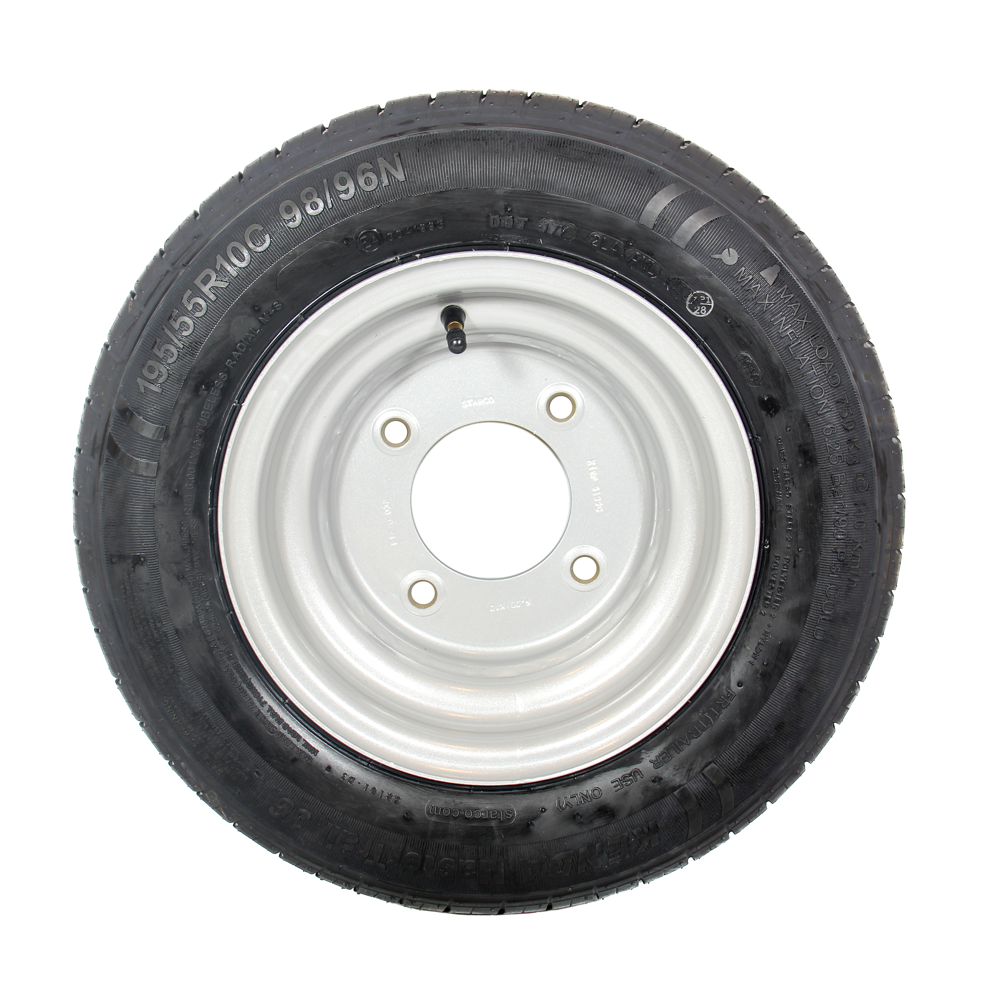 TRAILERHJUL 195/55R10C IFOR WILLIAMS - 4-HULS FÆLG