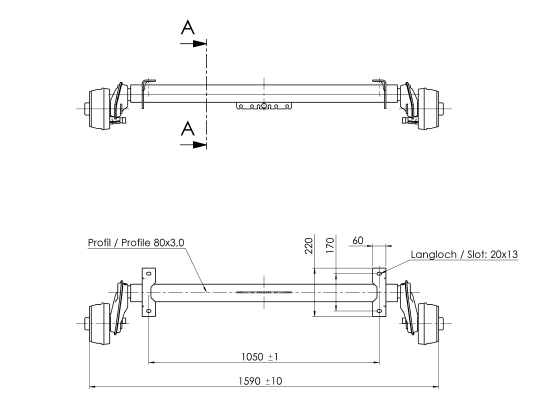 ALKO AKSEL 1000KG 4X100 A:1050 C:1590