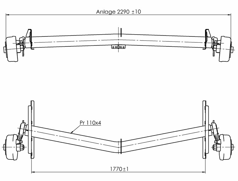 Delta aksel ALKO 2000kg 5x112 a:1770 c:2290