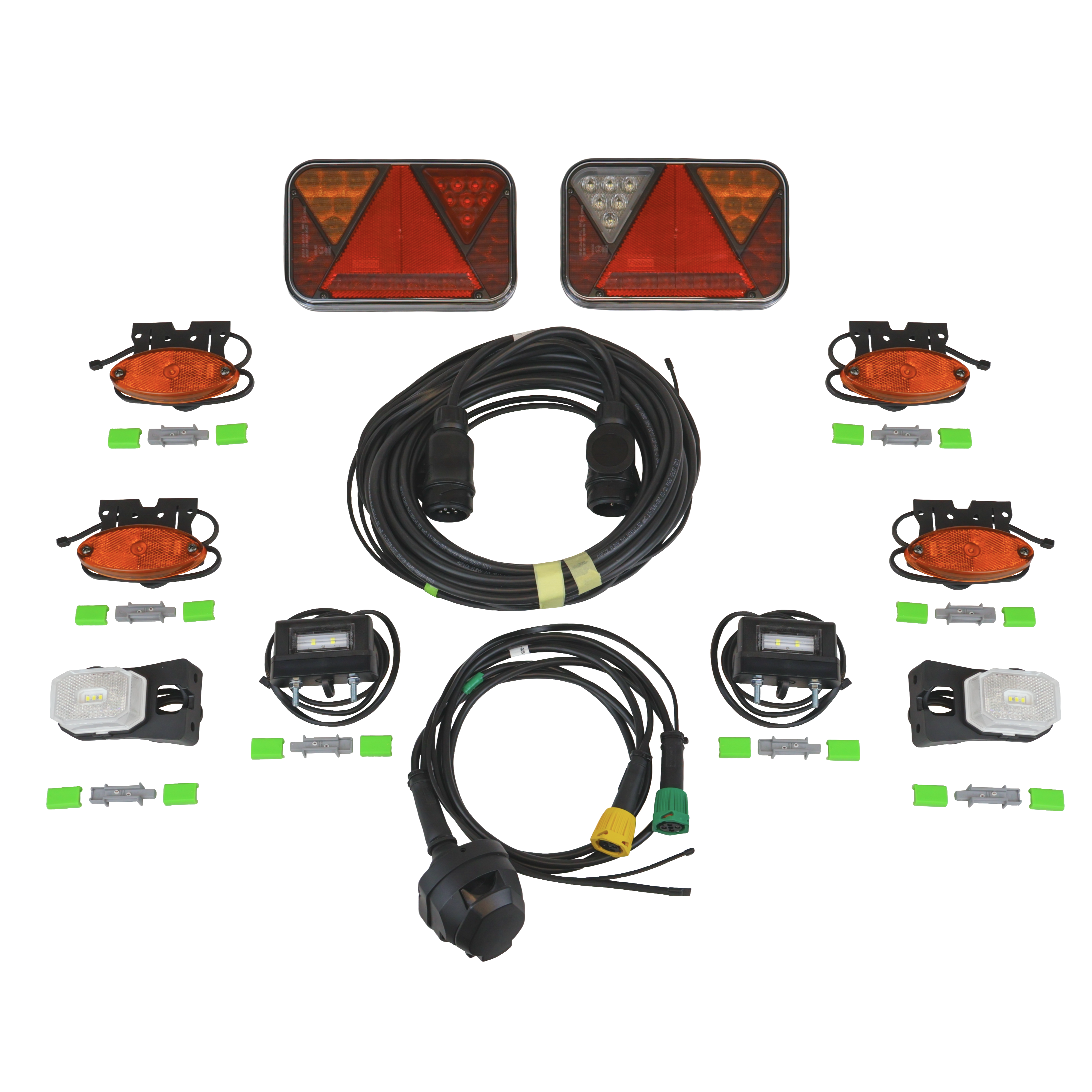 FRISTOM BÅDTRAILER LED LYGTE KABELSÆT - 7m KABEL - MED INDBYGGET MODSTAND