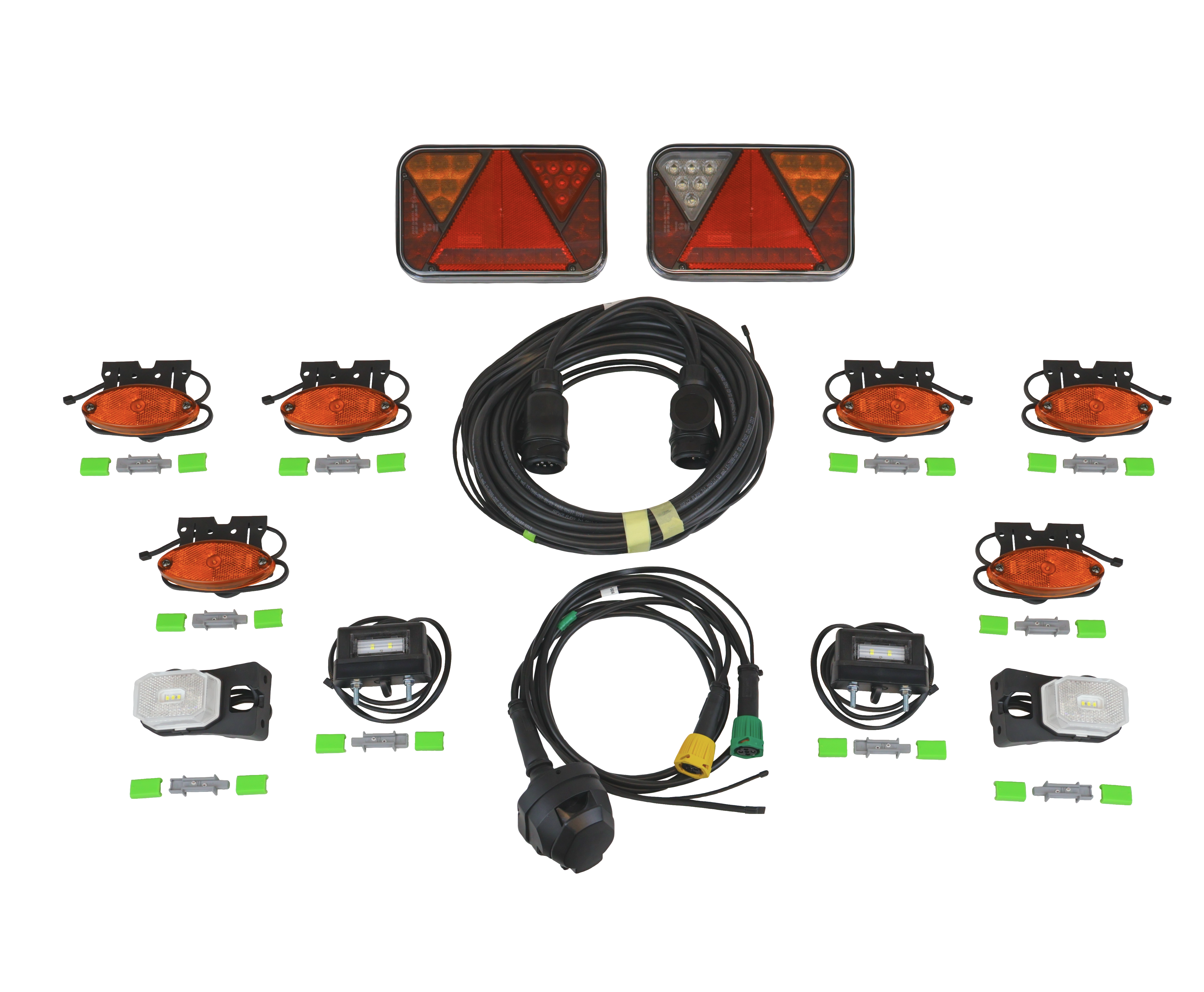 FRISTOM BÅDTRAILER LED LYGTE KABELSÆT - 9m KABEL - MED INDBYGGET MODSTAND