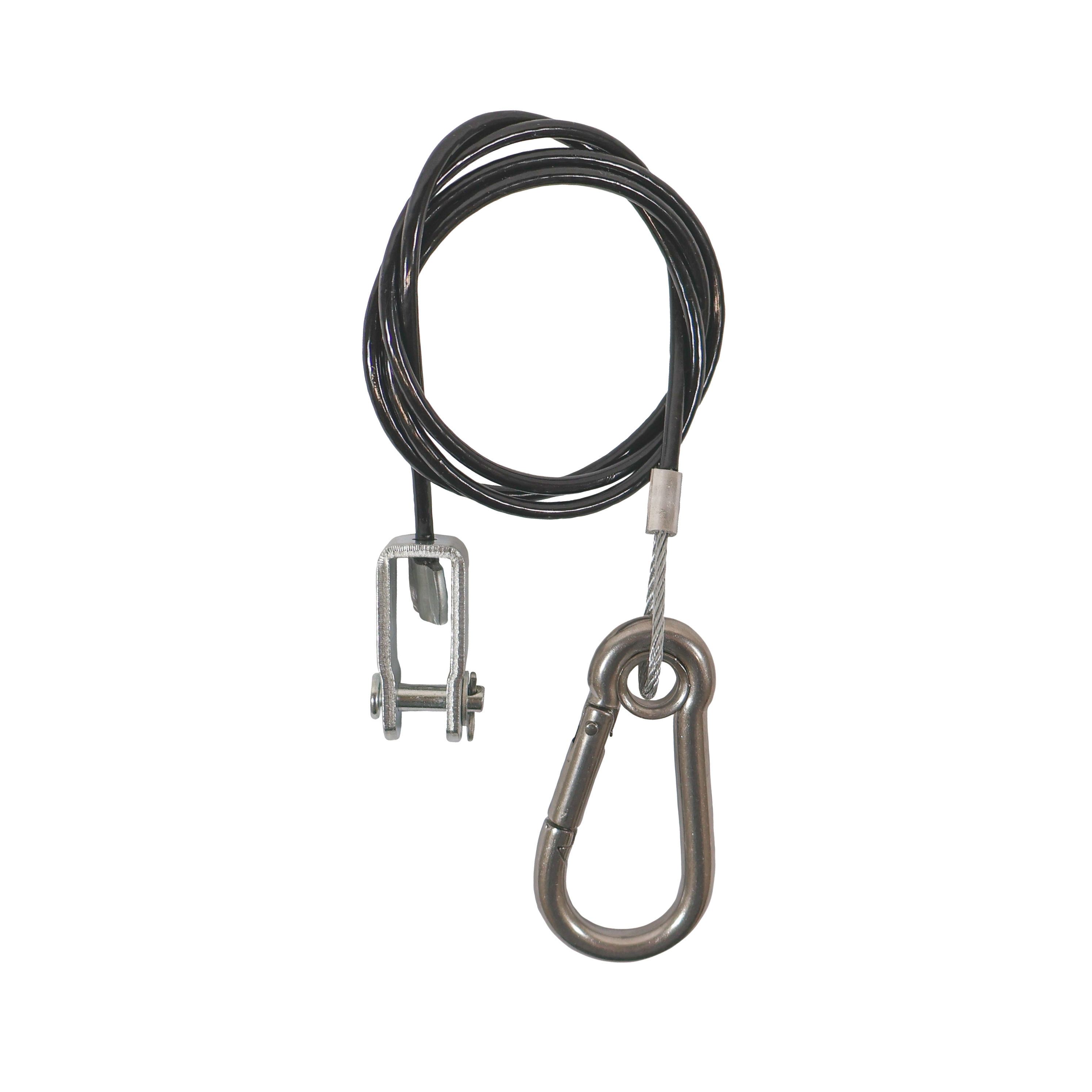 Nødbremsewire sort til KNOTT 930 mm - rustfri karabinhage