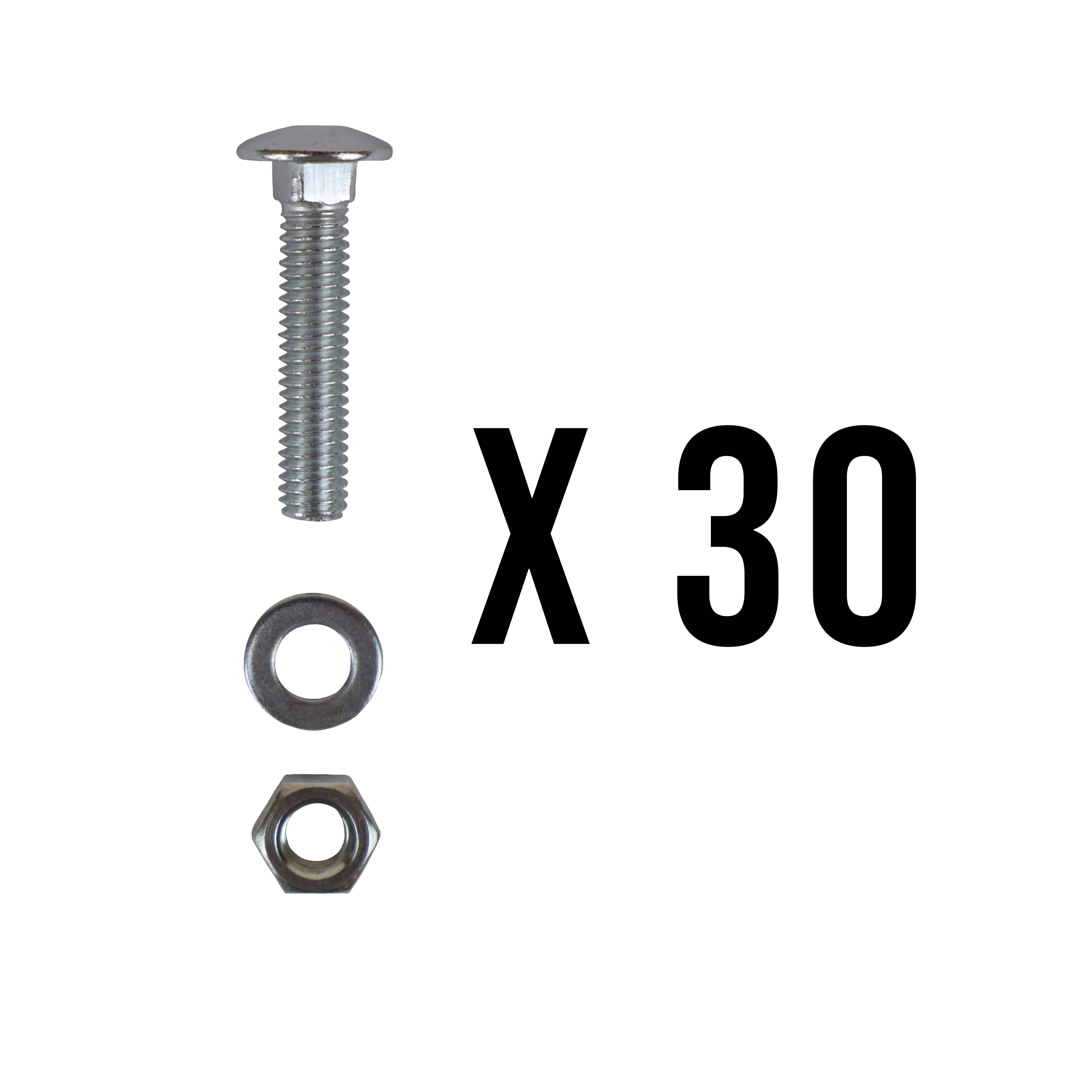 BRÆDDEBOLT M6x30 4.6 FZB - 30 STK