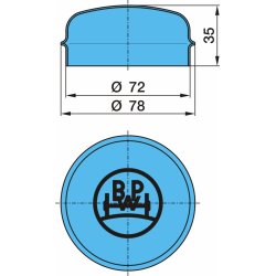 RADNABENABDECKUNG BPW, 72, F/PRESS-IN