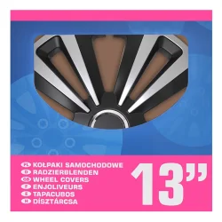 13 ZOLL RADKAPPEN - TERRA-SILBER/SCHWARZ - 4 STCK.