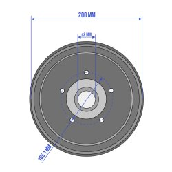 BREMSTROMMEL FR IFOR WILLIAMS 200 X 50 MM 5 LOCH