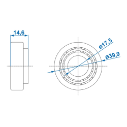 RULLAGER KLM 11749 - 17,46 x 39,87 x 13,84 MM