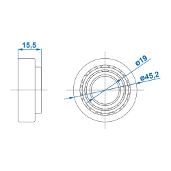 KONISK RULLELEJE 11949 - 19,05x45,23x15,49