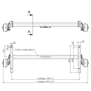 ALKO AKSEL 1000KG 4X100 A:1590 C:1975 - SPECIAL