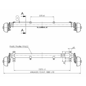 ALKO aksel 1300kg 5x112 A1375 C1880