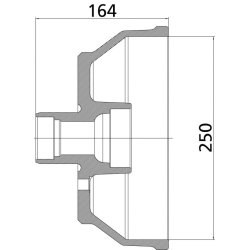KNOTT BROMSTRUMMA 250x40 5x112 fr LAGER (52/72mm) - BREMSETYP 25-2505