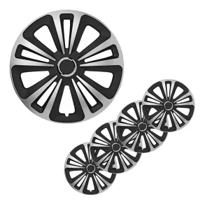 13 ZOLL RADKAPPEN - TERRA-SILBER/SCHWARZ - 4 STCK.