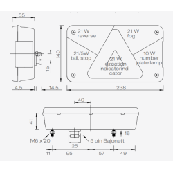 MULTIPOINT V BAGLYGTE VENSTRE KOMPLET 5 POLET