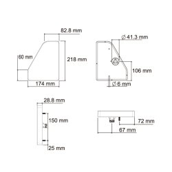 LUCIDITY BAGLYGTE LED 12/24V HJRE 5 POLET ASPCK