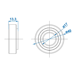 KONISKT RULLAGER 30203 - 17 x 40 x 13,25 MM