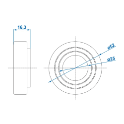 KONISKT RULLAGER 52X25X16,25 MM 30205