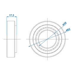 KONISK RULLELEJE 62X30X17,25 MM 30206
