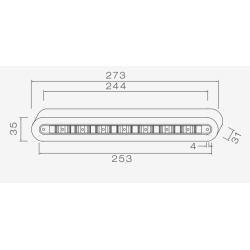 LED-Bremsleuchte / LED-Bremslicht 270mm M/DC KABEL