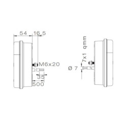 8-POLIGES RCKLICHT LED 12/24V RECHTS - ASPCK MULTILED II