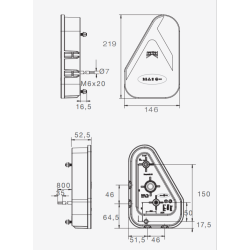 EARPOINT III LINKS LED KOMPLETT 8 POLIG - HINWEIS LED VERSION