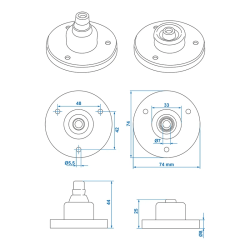 GUMMIUNTERLAGE/ DICHTUNG FR STECKDOSE - RUND