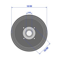 ORIGINAL KNOTT BREMSTROMMEL 160x35 - 4x100 - 34/64/37