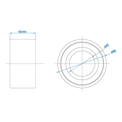 WASSERDICHTES RADLAGER - KOMPAKT LAGER 42X80X42 MM
