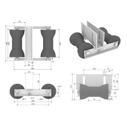 KIELROLLE 200 - SCHWARZ- MIT HALTERUNG