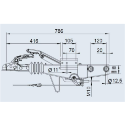 AUFLAUFBREMSE ALKO 90S/3 700-1000 KG - VIERKANTPROFIL 60mm 