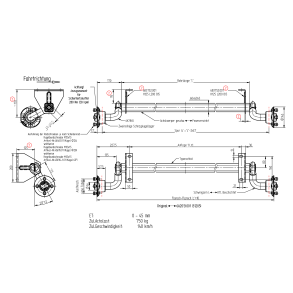 KNOTT AKSEL 750KG 4X100 B:1030 C:1485