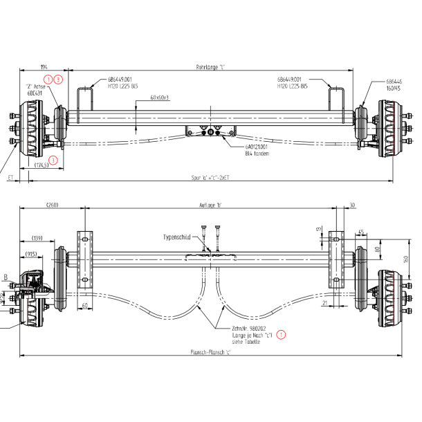 KNOTT AKSEL 1050KG 4X100 B:1000 C:1520