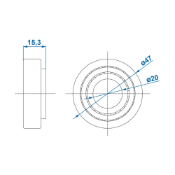 KONISKT RULLAGER 47X20X15,25 MM 30204