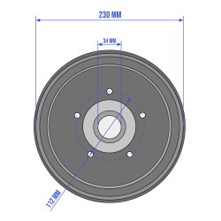 WAP BROMSTRUMMA 230x40 5x112 - INKL. 34/64/37 KOMPAKTLAGER