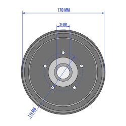 BROMSTRUMMA BPW 170x40 5x112 INKL. LAGER 34/64/37