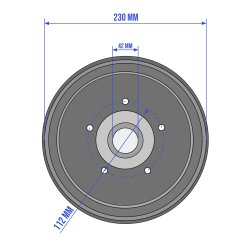 BREMSTROMMEL FR ALKO 2361 - 5x112 - 230x60 - RADLAGER 42/80/42