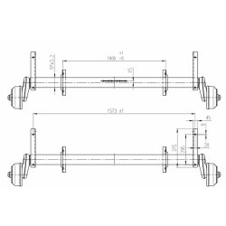 ALKO TANDEM AKSEL 2 x 1000KG 5X112 A:1573 C:2000