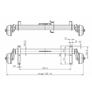ALKO aksel 1300kg 5x112 A:1070 C:1595