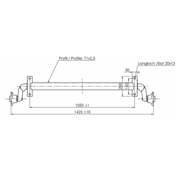 ALKO aksel 750kg 4x100 a:1050 c:1425