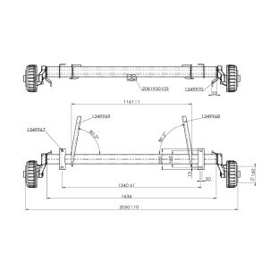 Alko aksel 1350 kg 5x112 A 1340 mm C 2050 mm