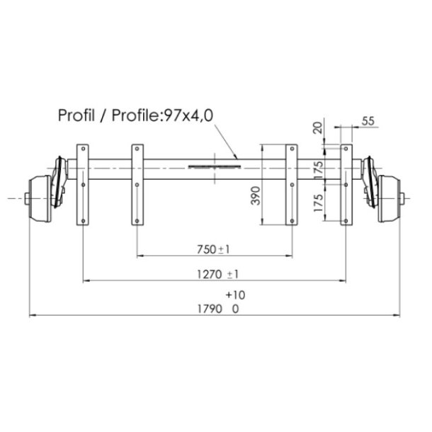 ALKO AXEL 1500KG 5X112 A:1270 C:1790