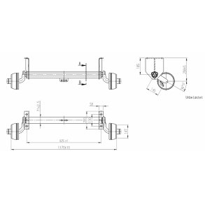 Alko Achse 750kg 4x100 A 825 C 1170 hoher Bock