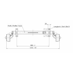 ALKO aksel 750kg 4x100 A 800 mm C 1310 mm