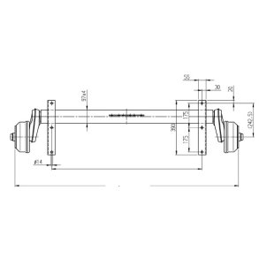 Aksel ALKO 1500kg - 5x112 - a:1300 c:1750 - special tilpasset produkt
