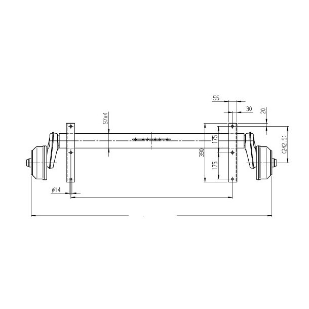Aksel ALKO 1500kg - 5x112 - a:1300 c:1750 - special tilpasset produkt