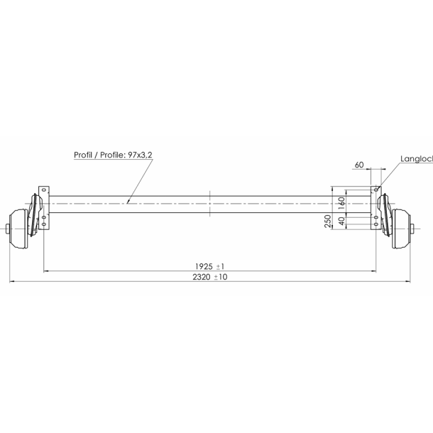 Alko aksel 1350 kg 5x112 A 1925 mm C 2320 mm