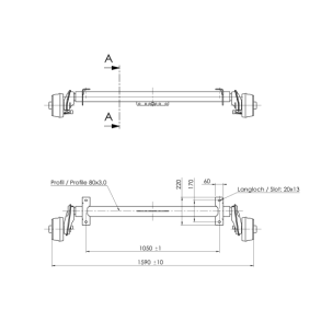 ALKO AKSEL 1000KG 4X100 A:1050 C:1590