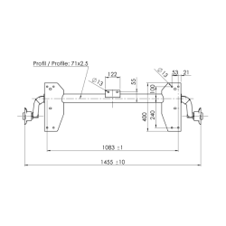 BPW/AL-KO AKSEL 750KG 4X100 A:1083 C:1455
