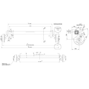 BPW aksel 1350kg - a: 1172mm c: 1610mm